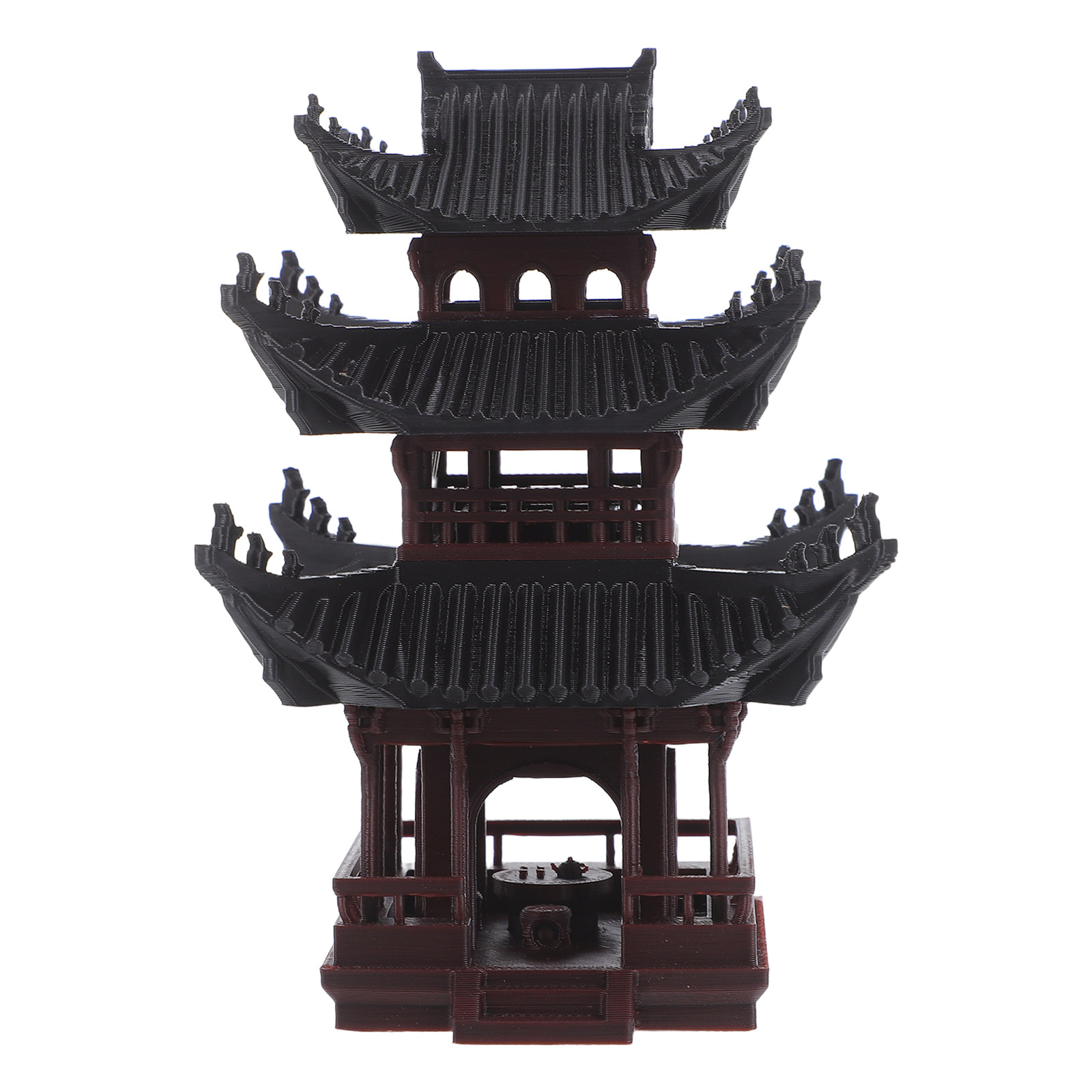 Bonsai Garden With Sand - Mini Pavilhão Estatueta Ornamental para Paisagismo,