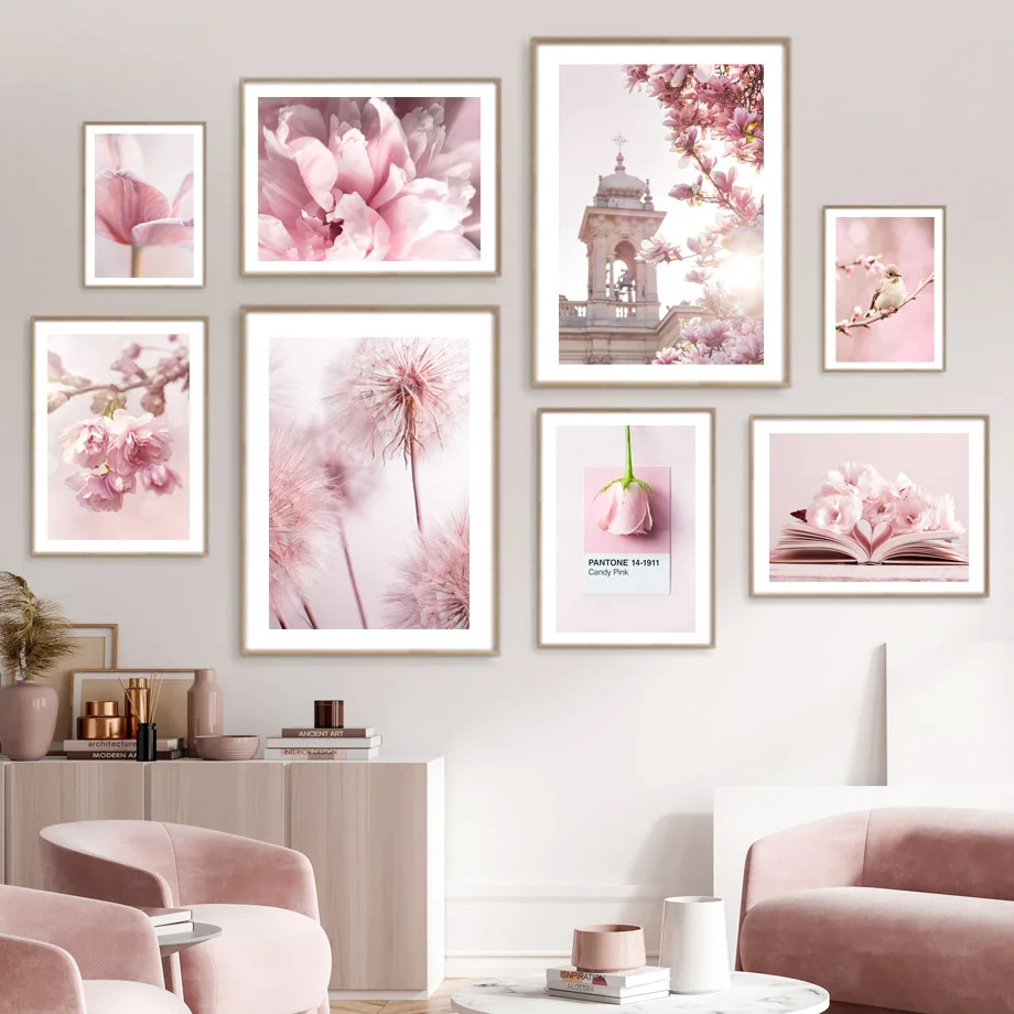 Bonsai Garden Decor - Primavera rosa peônia sakura dandelion orquídea