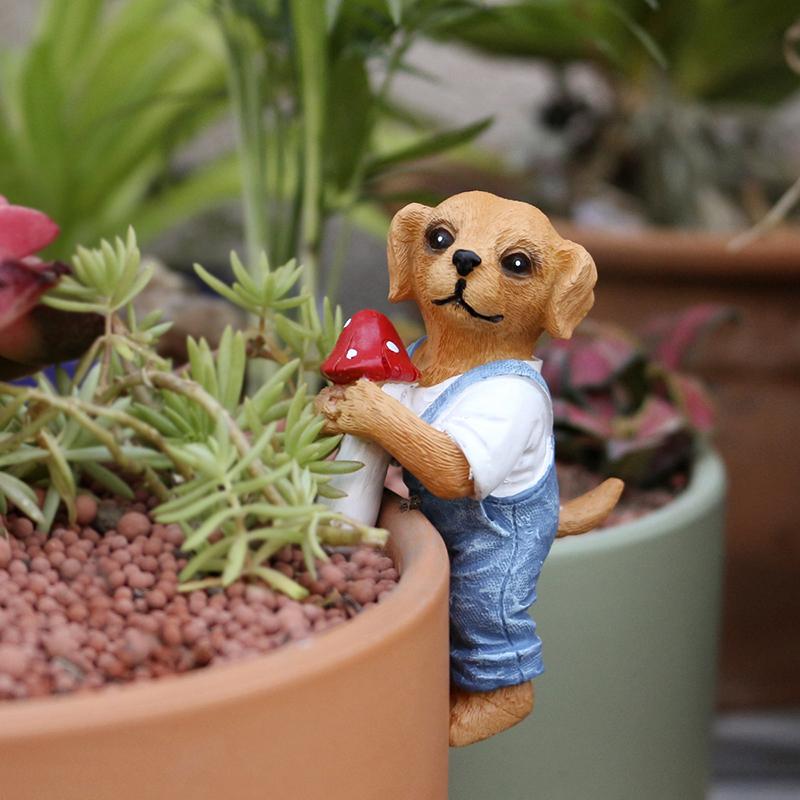 Adorável Estatueta de Cão Pend - Bonsai Garden Decor avaliação e preço