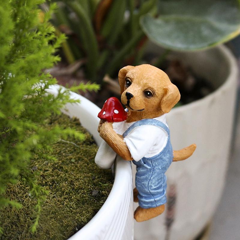 Adorável Estatueta de Cão Pend - Bonsai Garden Decor avaliação e preço