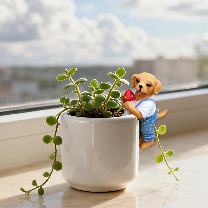 Adorável Estatueta de Cão Pend - Bonsai Garden Decor avaliação e preço